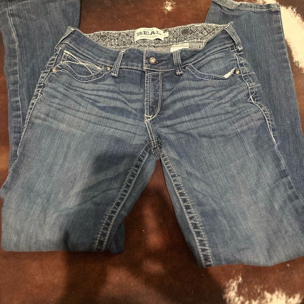 Ariat Blue Straight Leg Jeans with Classic Fading